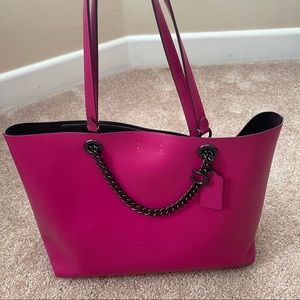 Coach Central Chain Cerise Leather Tote. Used once.